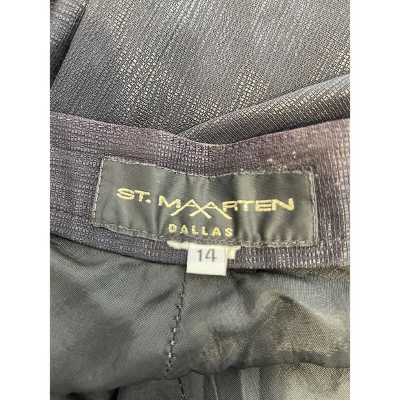 ST. MAARTEN'S DALLAS Women's Pants SIZE 14 Black Textured High Rise Trousers - Picture 4 of 8
